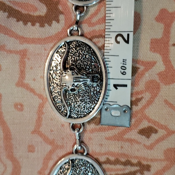 Bull Concho Belt Chain Belt Western Belt Cowgirl Belt Rodeo Belt Steer Belt - Picture 12 of 16